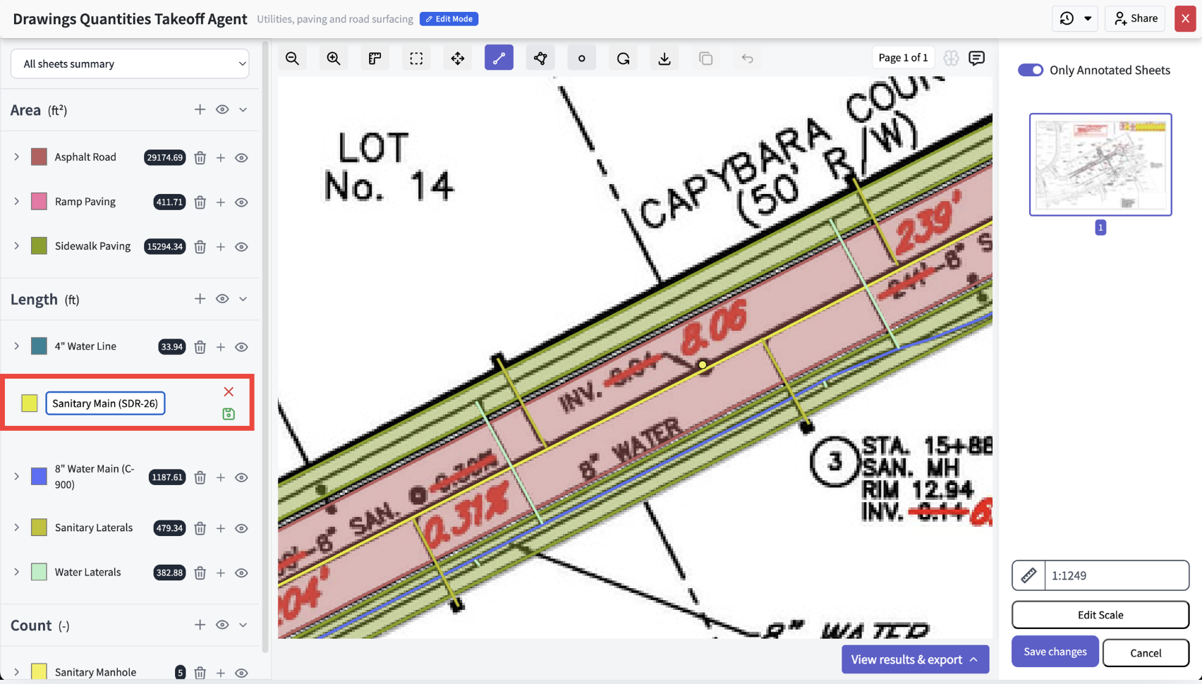 add new takeoff measurements